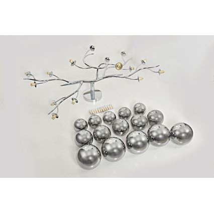 Brilagi - Kiinteä LED-kattokruunu MISTEL 15xG9/3W/230V kiiltävä kromi/savuinen