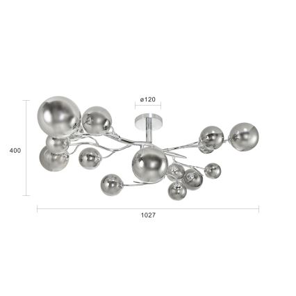 Brilagi - Kiinteä LED-kattokruunu MISTEL 15xG9/3W/230V kiiltävä kromi/savuinen