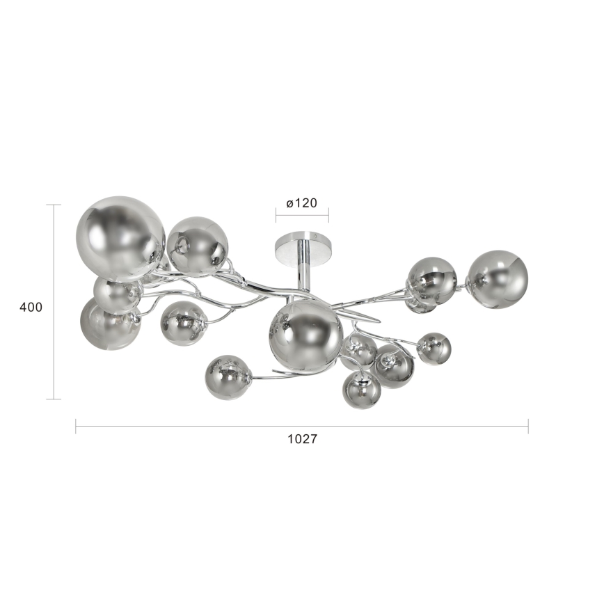 Brilagi - Kiinteä LED-kattokruunu MISTEL 15xG9/3W/230V kiiltävä kromi/savuinen