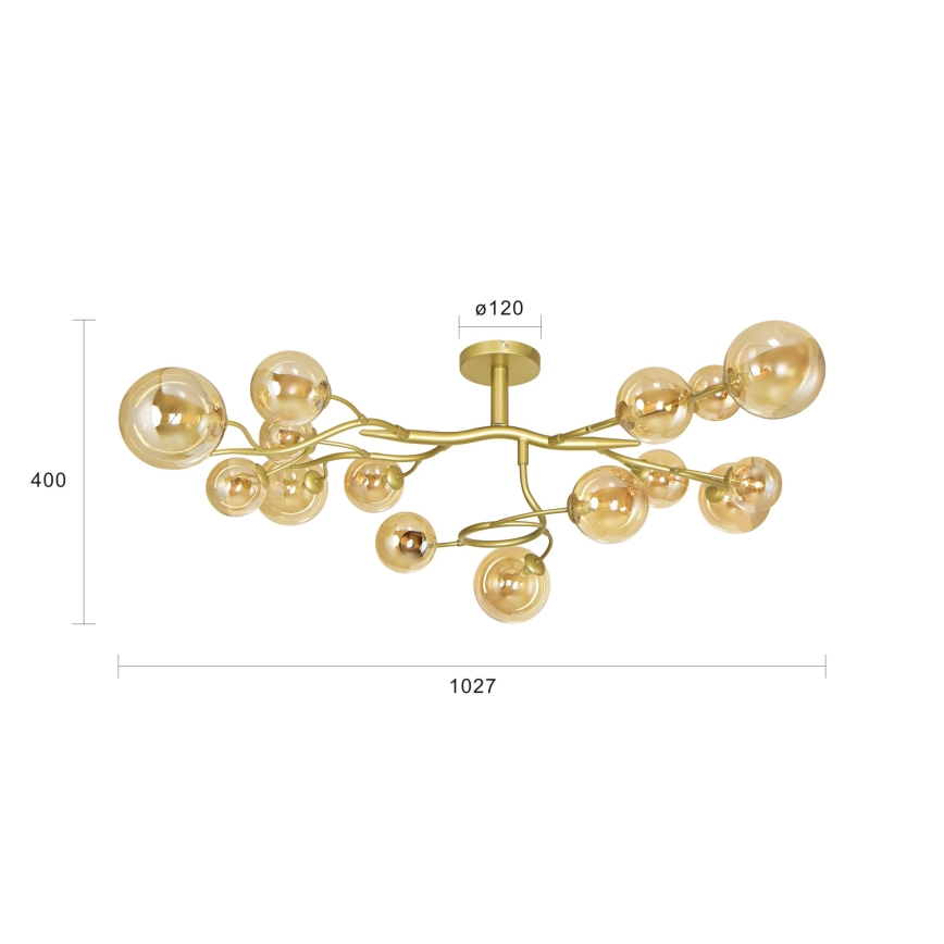 Brilagi - Kiinteä LED-kattokruunu MISTEL 15xG9/3W/230V kulta