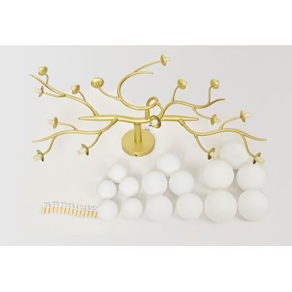 Brilagi - Kiinteä LED-kattokruunu MISTEL 15xG9/3W/230V kulta/valkoinen