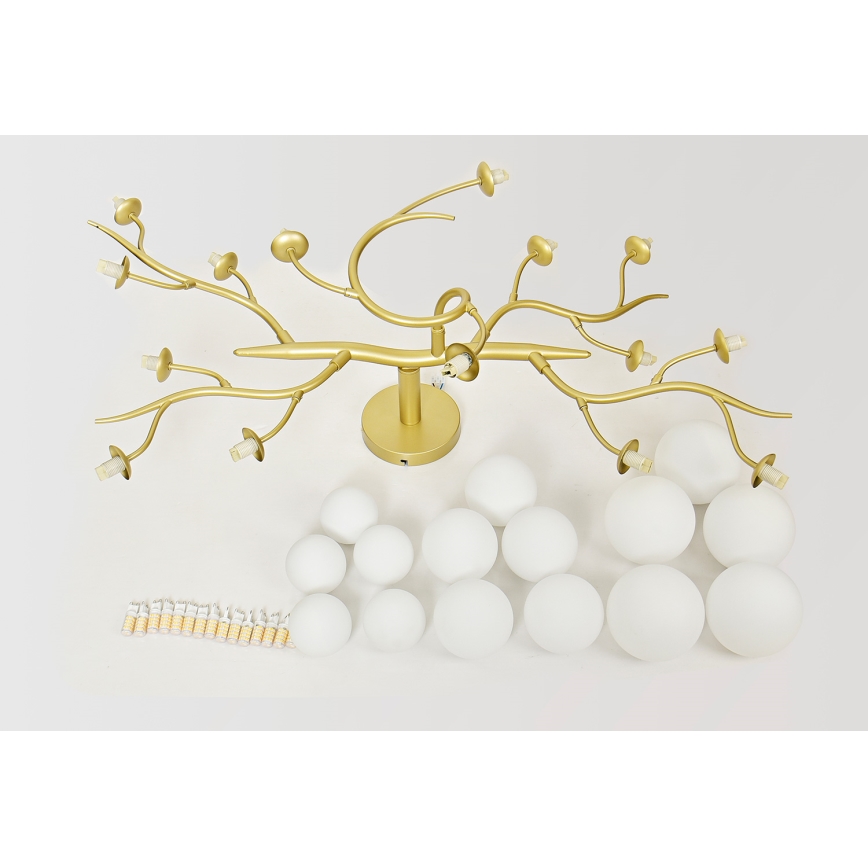 Brilagi - Kiinteä LED-kattokruunu MISTEL 15xG9/3W/230V kulta/valkoinen