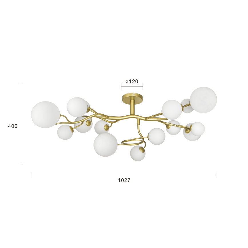 Brilagi - Kiinteä LED-kattokruunu MISTEL 15xG9/3W/230V kulta/valkoinen