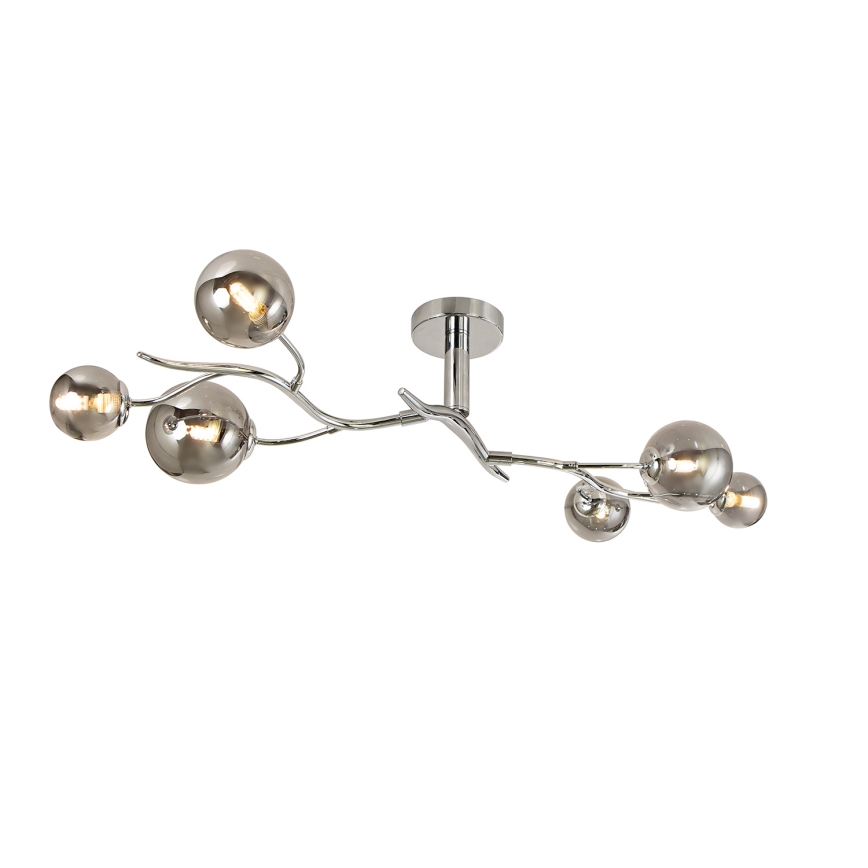 Brilagi - Kiinteä LED-kattokruunu MISTEL 6xG9/3W/230V kiiltävä kromi/savuinen