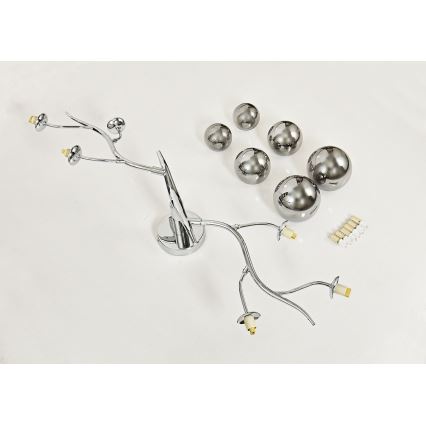 Brilagi - Kiinteä LED-kattokruunu MISTEL 6xG9/3W/230V kiiltävä kromi/savuinen