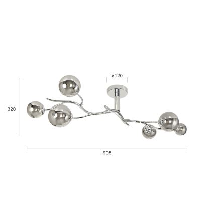 Brilagi - Kiinteä LED-kattokruunu MISTEL 6xG9/3W/230V kiiltävä kromi/savuinen