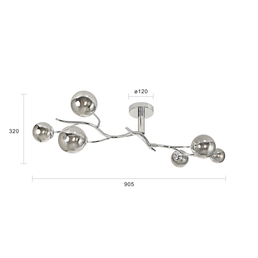 Brilagi - Kiinteä LED-kattokruunu MISTEL 6xG9/3W/230V kiiltävä kromi/savuinen