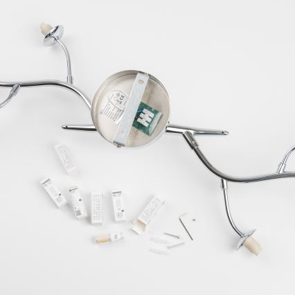 Brilagi - Kiinteä LED-kattokruunu MISTEL 6xG9/3W/230V kiiltävä kromi/savuinen