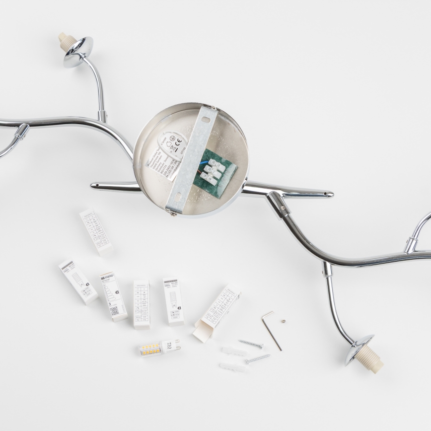 Brilagi - Kiinteä LED-kattokruunu MISTEL 6xG9/3W/230V kiiltävä kromi/savuinen