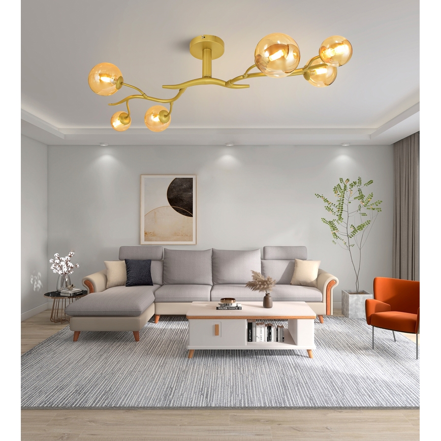 Brilagi - Kiinteä LED-kattokruunu MISTEL 6xG9/3W/230V kulta