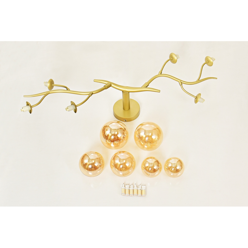 Brilagi - Kiinteä LED-kattokruunu MISTEL 6xG9/3W/230V kulta