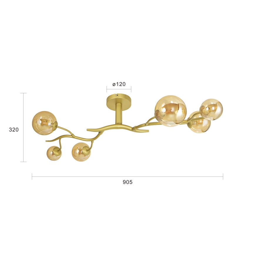 Brilagi - Kiinteä LED-kattokruunu MISTEL 6xG9/3W/230V kulta