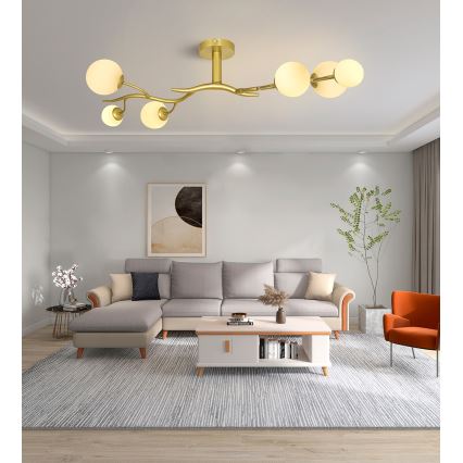 Brilagi - Kiinteä LED-kattokruunu MISTEL 6xG9/3W/230V kulta/valkoinen