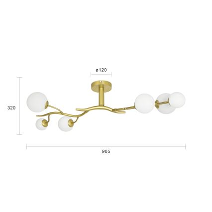 Brilagi - Kiinteä LED-kattokruunu MISTEL 6xG9/3W/230V kulta/valkoinen