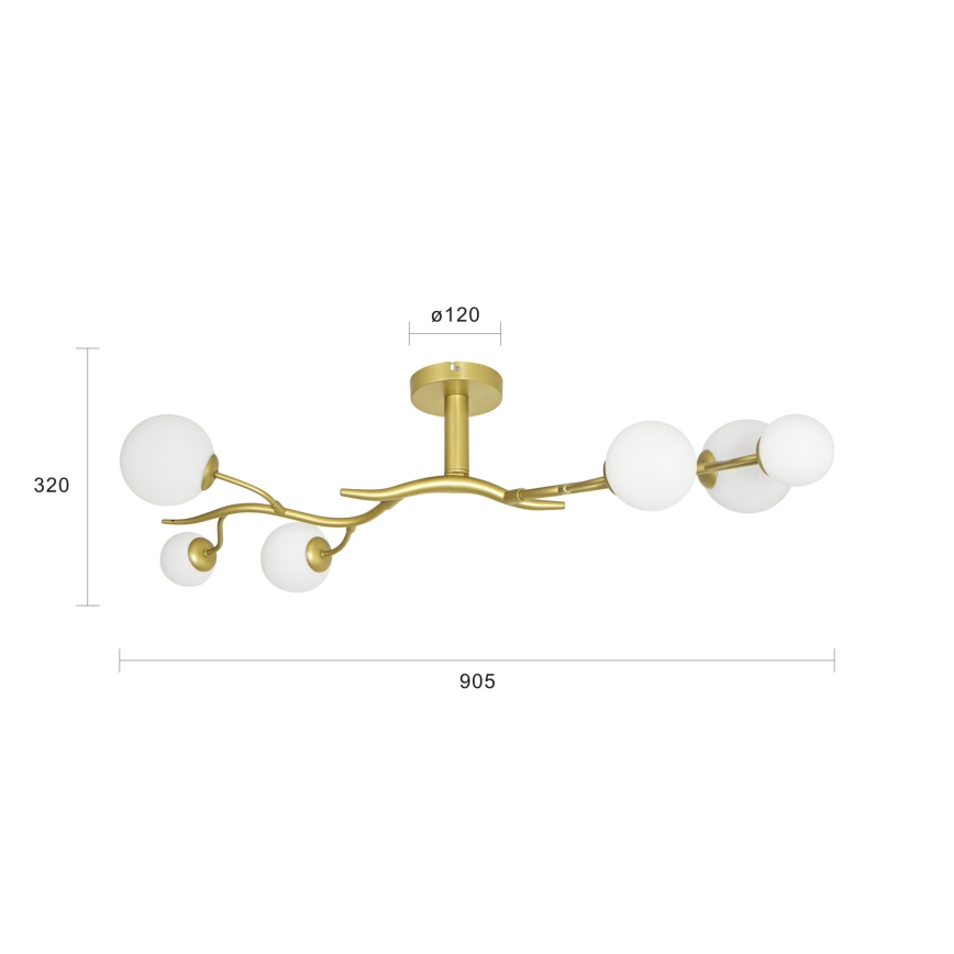 Brilagi - Kiinteä LED-kattokruunu MISTEL 6xG9/3W/230V kulta/valkoinen
