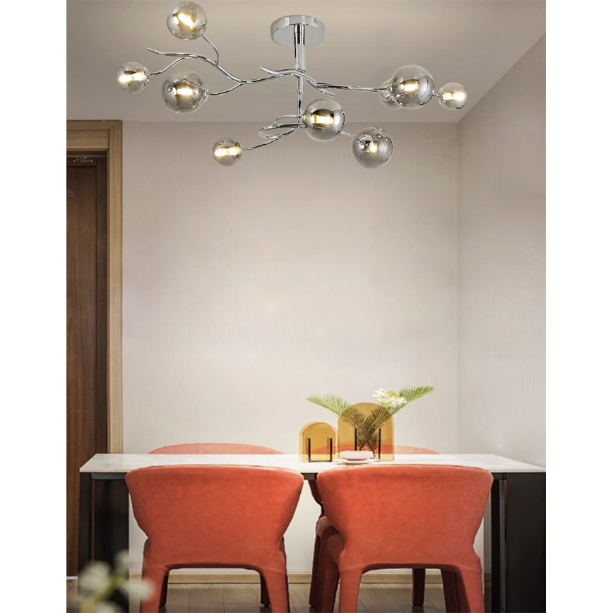 Brilagi - Kiinteä LED-kattokruunu MISTEL 9xG9/3W/230V kiiltävä kromi/savuinen