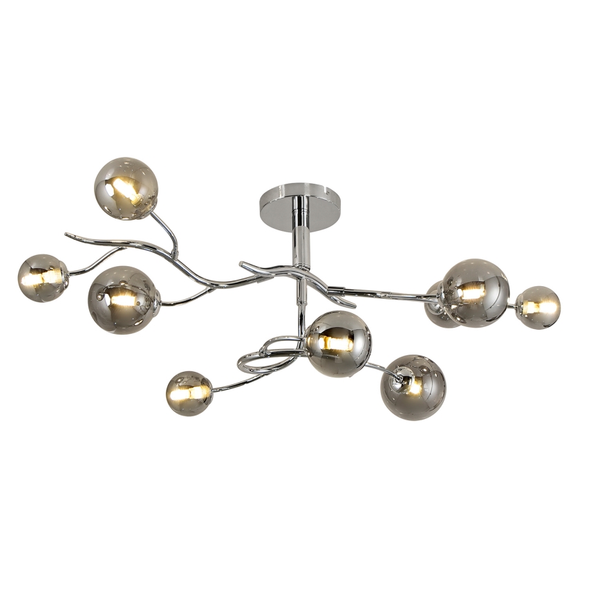 Brilagi - Kiinteä LED-kattokruunu MISTEL 9xG9/3W/230V kiiltävä kromi/savuinen