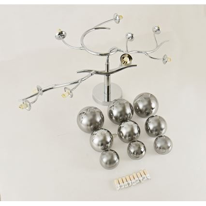 Brilagi - Kiinteä LED-kattokruunu MISTEL 9xG9/3W/230V kiiltävä kromi/savuinen