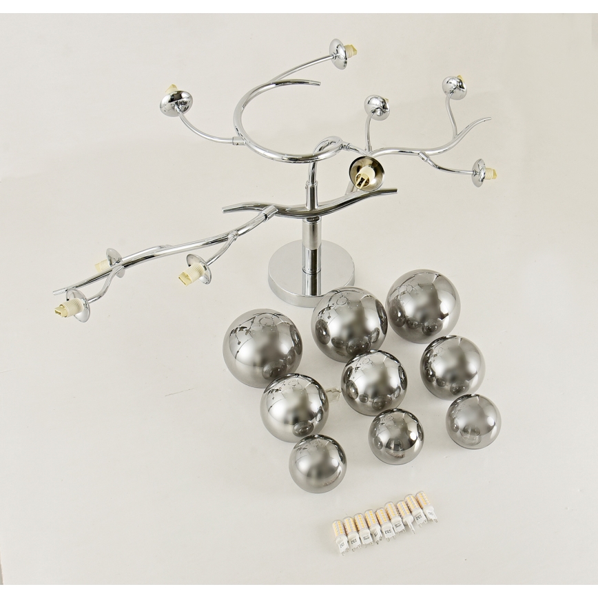 Brilagi - Kiinteä LED-kattokruunu MISTEL 9xG9/3W/230V kiiltävä kromi/savuinen
