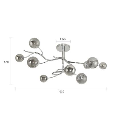 Brilagi - Kiinteä LED-kattokruunu MISTEL 9xG9/3W/230V kiiltävä kromi/savuinen