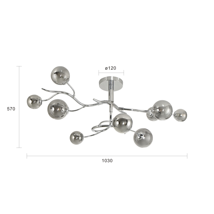 Brilagi - Kiinteä LED-kattokruunu MISTEL 9xG9/3W/230V kiiltävä kromi/savuinen