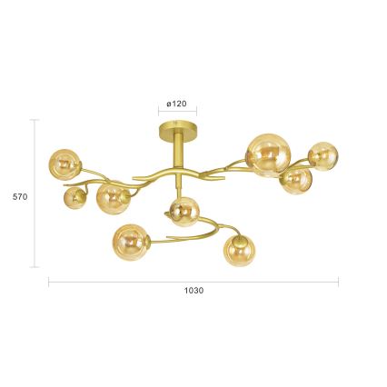 Brilagi - Kiinteä LED-kattokruunu MISTEL 9xG9/3W/230V kulta