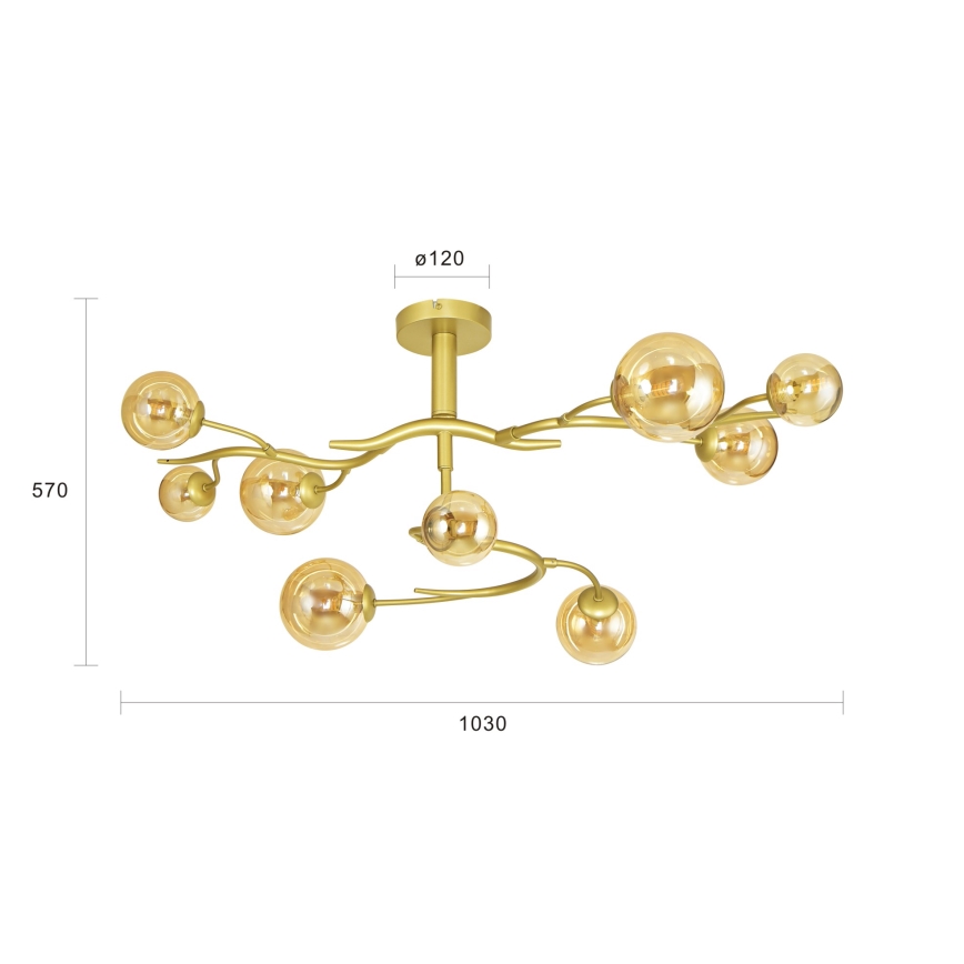 Brilagi - Kiinteä LED-kattokruunu MISTEL 9xG9/3W/230V kulta
