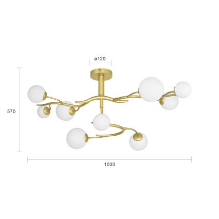 Brilagi - Kiinteä LED-kattokruunu MISTEL 9xG9/3W/230V kulta/valkoinen