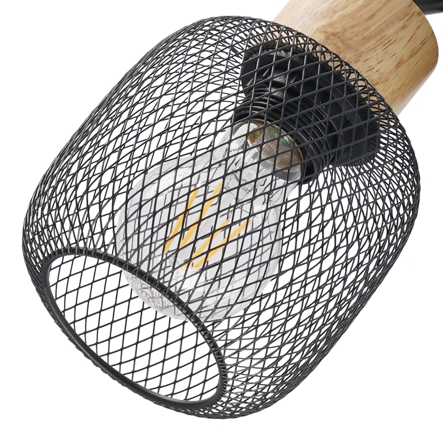 Brilagi - Kohdevalaisin BASKLITE 3xE27/15W/230V kumipuu/musta