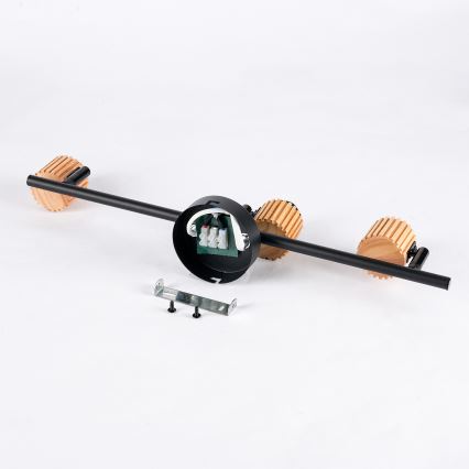 Brilagi - Kohdevalaisin BASKLITE 3xE27/15W/230V kumipuu/musta