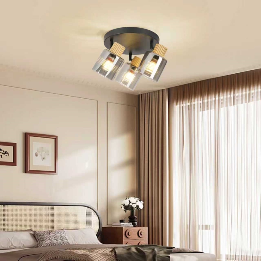 Brilagi - Kohdevalaisin HYGGE 3xE14/15W/230V musta/savunharmaa