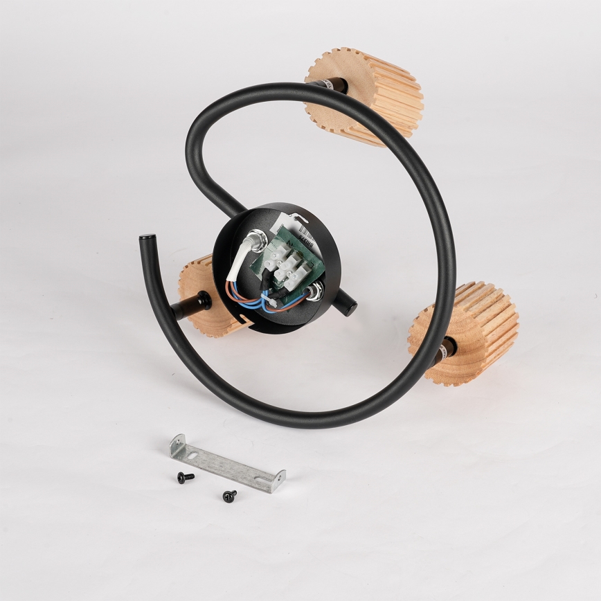 Brilagi - Kohdevalaisin MODERN WOOD 3xGU10/8W/230V kumipuu/musta