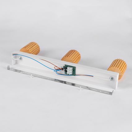 Brilagi - Kohdevalaisin MODERN WOOD 3xGU10/8W/230V kumipuu/valkoinen