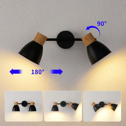 Brilagi - Kohdevalaisin ODENSE 2xE14/10W/230V kumipuu/musta