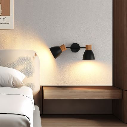 Brilagi - Kohdevalaisin ODENSE 2xE14/10W/230V kumipuu/musta