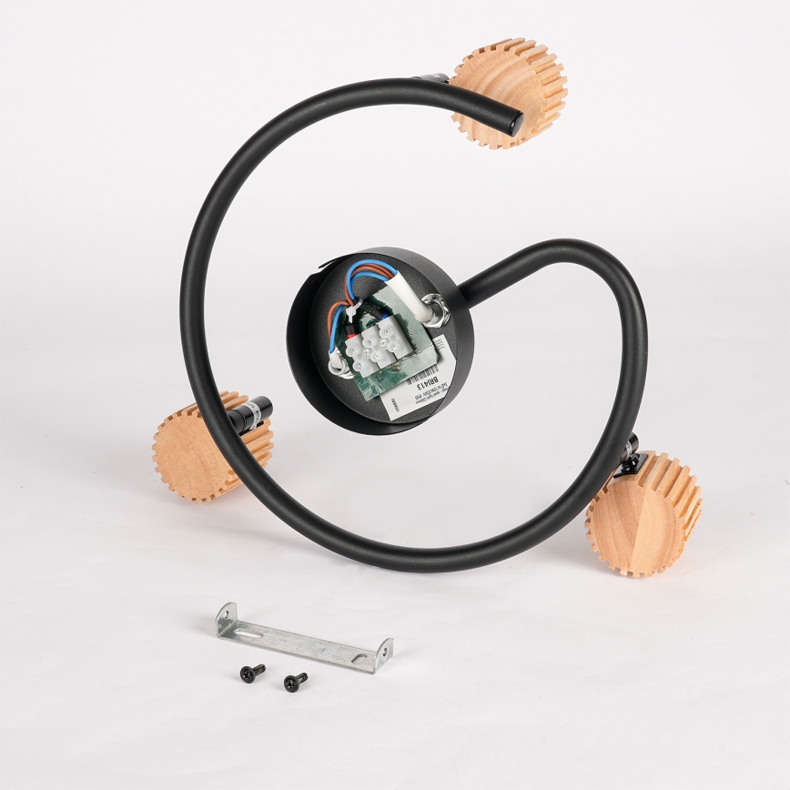 Brilagi - Kohdevalaisin ODENSE 3xE14/10W/230V kumipuu/musta