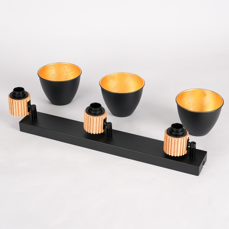 Brilagi - Kohdevalaisin ODENSE 3xE14/10W/230V kumipuu/musta