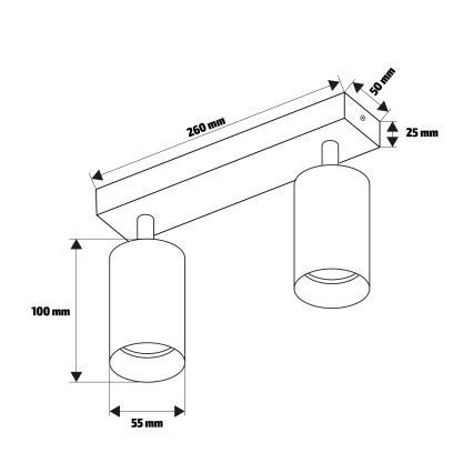 Brilagi - Kohdevalaisin SELE DIAMANT 2xGU10/30W/230V musta