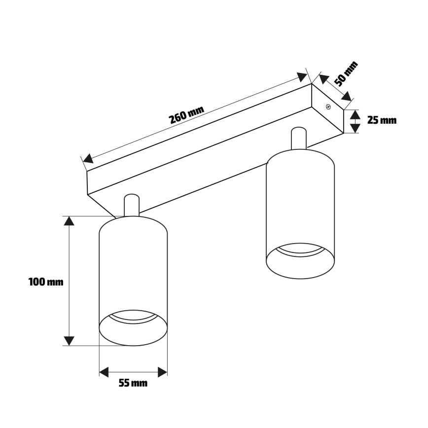 Brilagi - Kohdevalaisin SELE DIAMANT 2xGU10/30W/230V valkoinen