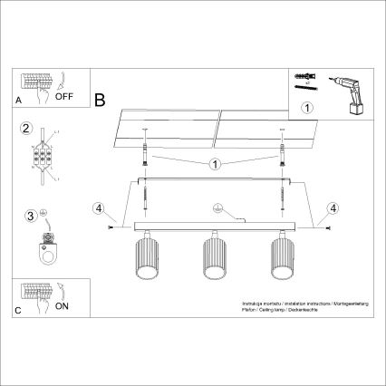 Brilagi - Kohdevalo CRESTO 3xGU10/10W/230V kerma