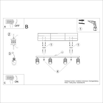 Brilagi - Kohdevalo CRESTO 4xGU10/10W/230V kerma