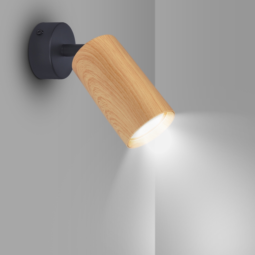Brilagi - Kohdevalo SELE 1xGU10/30W/230V musta/tammi sisustus