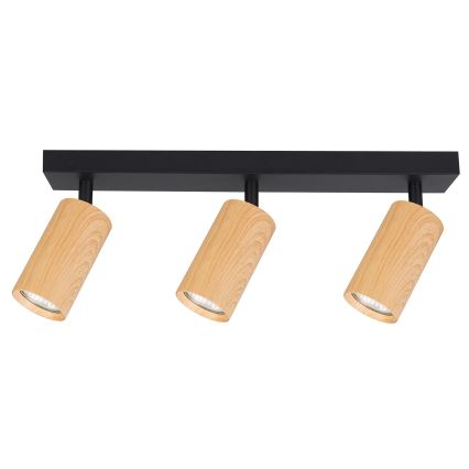 Brilagi - Kohdevalo SELE 3xGU10/30W/230V musta/tammi sisustus