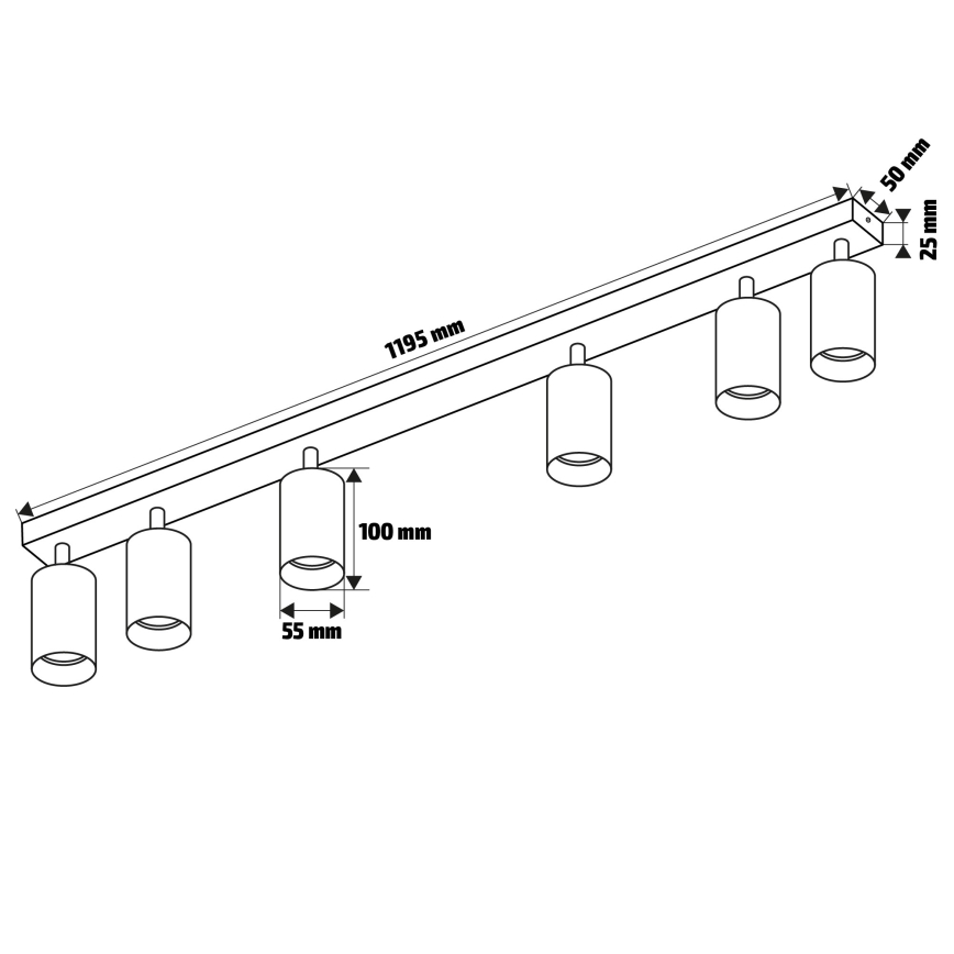 Brilagi - Kohdevalo SELE 6xGU10/30W/230V musta/kulta