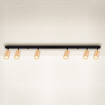 Brilagi - Kohdevalo SELE 6xGU10/30W/230V musta/tammi sisustus