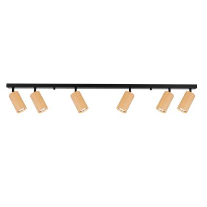 Brilagi - Kohdevalo SELE 6xGU10/30W/230V musta/tammi sisustus