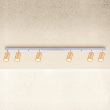 Brilagi - Kohdevalo SELE 6xGU10/30W/230V valkoinen/tammi sisustus