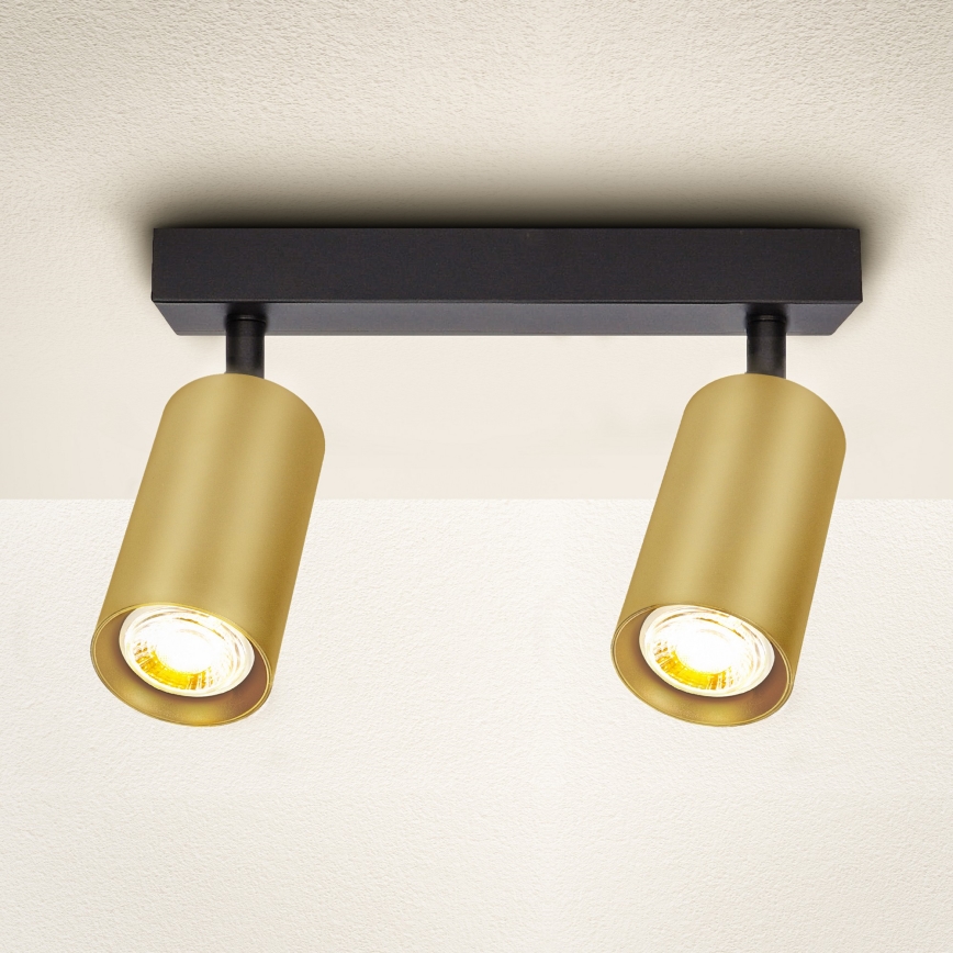 Brilagi - Kohdevalo SELE GOLDEN 2xGU10/30W/230V musta/kulta