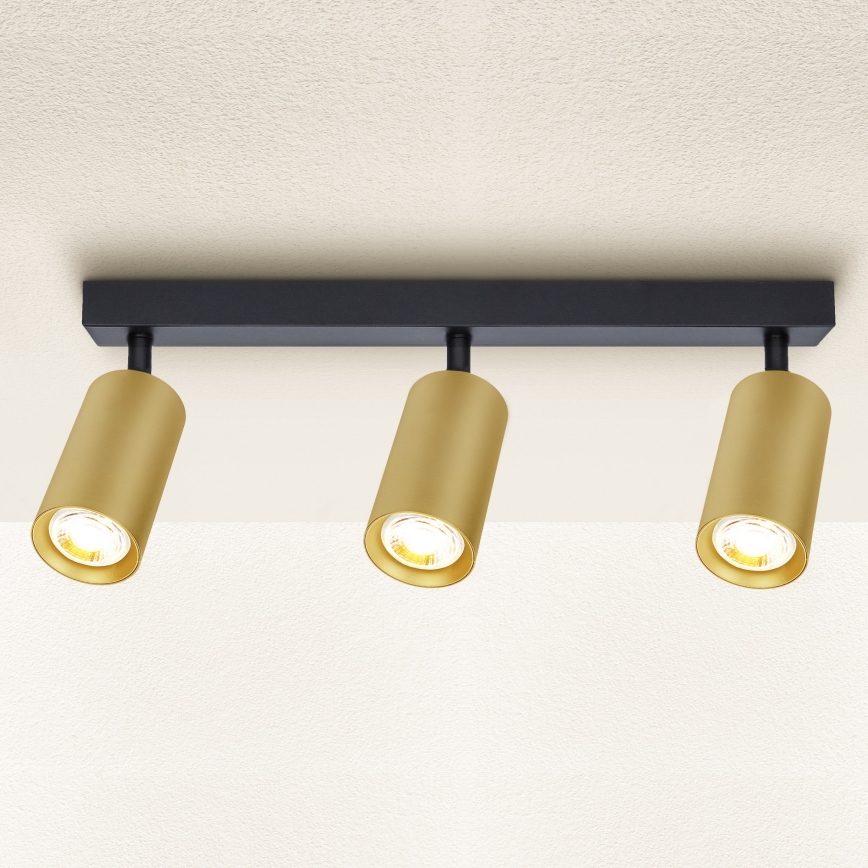 Brilagi - Kohdevalo SELE GOLDEN 3xGU10/30W/230V musta/kulta
