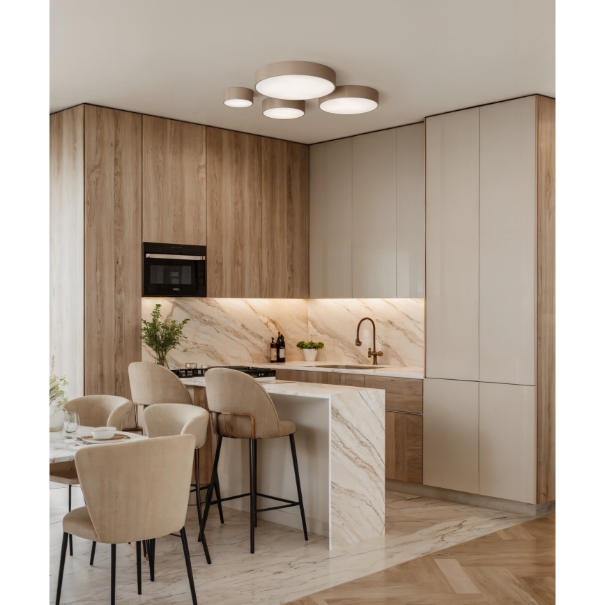 Brilagi - Kylpyhuoneen kattovalaisin CLARE 4xE27/24W/230V halkaisija 50 cm IP54 beige